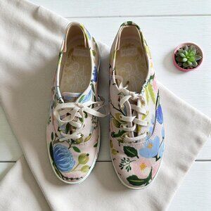 KEDS Rifle Paper Company Floral Print Lace Up Sneakers Size 5.5